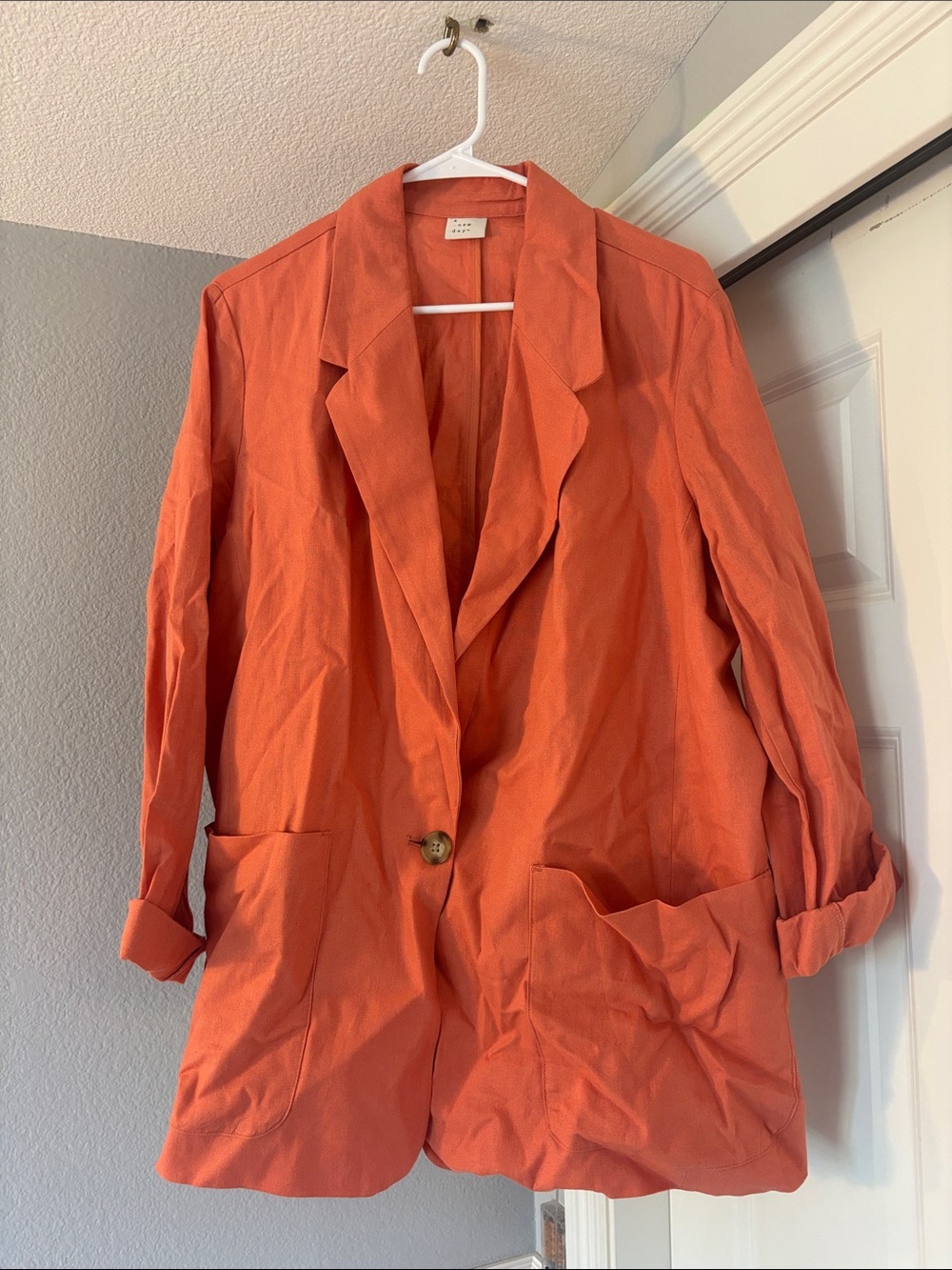 a new day Orange Single-Button Relaxed Blazer